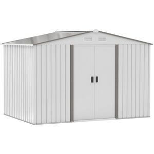 Dakota Fields Braela 9 x 6ft Galvanised Steel Tongue & Groove Saltbox Garden Shed Silver 277cm W X 195cm D X 192cm H