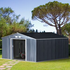 WFX Utility 11 ft. W x 13 ft. D Metal Garden Shed Grey 340cm W X 200cm H