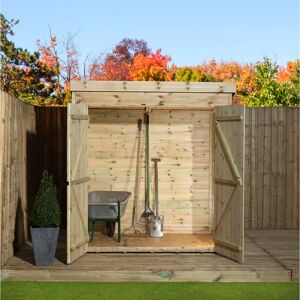 Empire Sheds Ltd 6 Ft. W x 4 Ft. D Shiplap Pent Wooden Shed Natural 185.42cm W X 119.38cm D X 203.2cm H