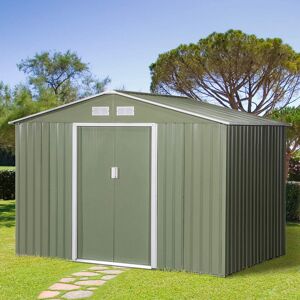 Dakota Fields Townsell 4 ft. W x 3 ft. D Metal Garden Shed Green 277cm W X 195cm D X 192cm H