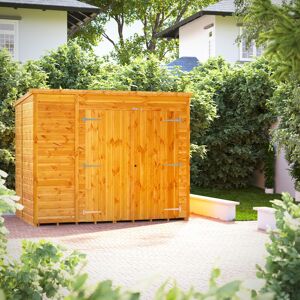 Powersheds 8 x 5ft Pent Timber Tongue & Groove Storage Shed Brown 160.8cm W X 252.6cm D X 202.8cm H