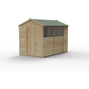 Forest Garden Beckwood 6x10 Pressure Treated Shiplap Apex Garden Shed Natural 198.8cm W X 300.6cm D X 224.6cm H