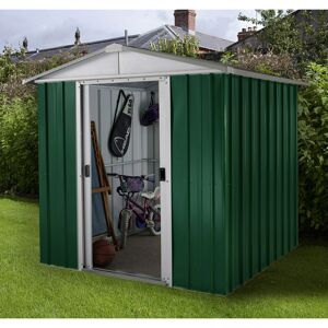 YardMaster Apex 6 ft. W x 6 ft. D Metal Garden Shed Silver 202cm W X 197cm D X 189cm H