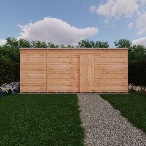 Shire GB Garden Value 16 ft. W x 6 ft. D Wood Overlap Pent Storage Shed Brown 479cm W X 176cm D X 204cm H