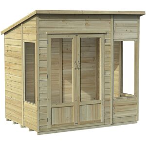 Forest Garden 4Life 7x5 Pressure Treated Double Door Pent Summerhouse