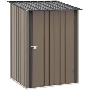 Dakota Fields Camiren 3 ft. 5 in. W x 3 ft. 5 in. ft. D Galvanised Steel Pent Storage Shed Brown;Grey 100cm W X 103cm D X 160cm H
