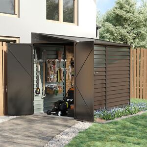 Dakota Fields Marjorie 9 ft. W x 4.6 ft. D Galvanised Steel Pent Storage Shed Grey;anthracite 144cm W X 270cm D X 202cm H