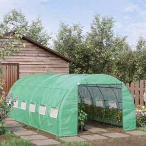 Dakota Fields 19.4 Ft W x 9.10 Ft D Hobby Greenhouse Green 200cm H X 597cm W X 300cm D