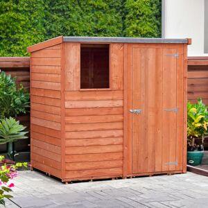 Shire GB Overlap 6 ft X 4 ft Garden Value Pent Shed Brown 183cm W X 120cm D X 185cm H
