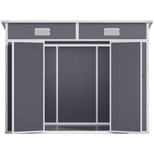 Living and Home 8 ft W x 4 ft D Plastic Storage Shed Grey 238cm W X 130cm D X 180cm H