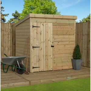 Empire Sheds Ltd 8 Ft. W x 4 Ft. D Shiplap Pent Wooden Shed Natural 241.3cm W X 119.38cm D X 100cm H