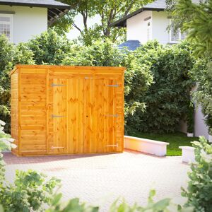 Powersheds 8 x 3ft Pent Timber Tongue & Groove Storage Shed Brown 100.8cm W X 252.6cm D X 202.8cm H
