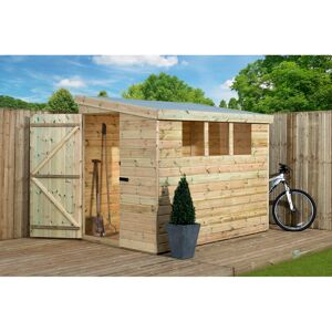 Empire Sheds Ltd 4 Ft. W x 9 Ft. D Shiplap Pent Wooden Shed Beige 274.32cm W X 121.92cm D X 203.2cm H