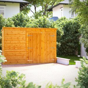 Powersheds 10 x 2ft Pent Timber Tongue & Groove Storage Shed Brown 71.8cm W X 311.6cm D X 202.8cm H