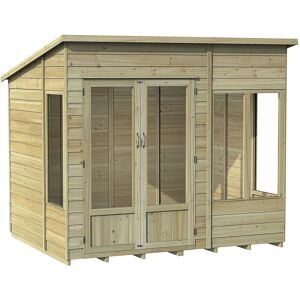 Forest Garden 4Life 8x6 Pressure Treated Double Door Pent Summerhouse