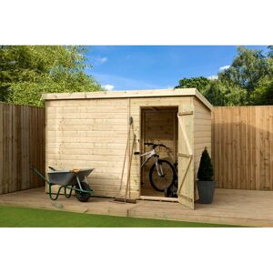 Empire Sheds Ltd 10 Ft. W x 4 Ft. D Shiplap Pent Wooden Shed Beige 304.8cm W X 121.92cm D X 203.2cm H