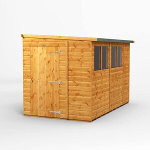 Powersheds 10 x 6ft Timber Tongue & Groove Pent Garden Shed Brown 190.8cm W X 311.6cm D X 202.8cm H