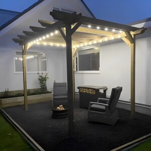 Dakota Fields Baudoin Solid Wood Pergola Light Green 10 ft x 8 ft