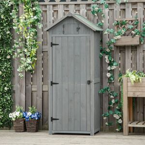 Dakota Fields 2.5 ft. W x 1.8 ft. D Solid Wood Tongue & Groove Steep Slope Tool Shed Grey 77cm W X 45cm D