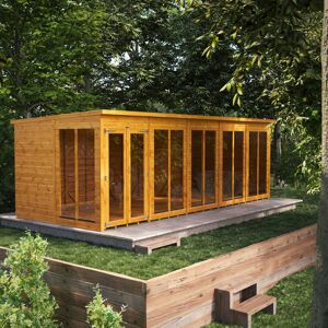 Powersheds 20 x 8ft Timber Tongue & Groove Pent Summerhouse Brown 260.4cm W X 608.6cm D X 202.8cm H