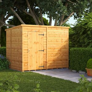 Powersheds 8 x 6ft Timber Tongue & Groove Windowless Pent Garden Shed Brown 190.8cm W X 251.6cm D X 202.8cm H