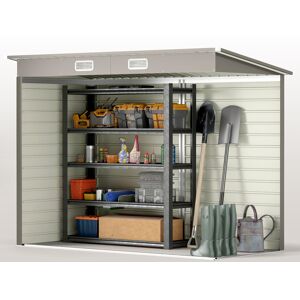 Dakota Fields Casarah Garden 8 ft. W x 4 ft. D Galvanised Steel Storage Shed Grey 249cm W X 121cm D X 183cm H