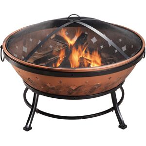 Teamson home 67.06Cm H x 88.9Cm W Steel Wood Burning Outdoor Fire Pit Brown/Black 67.06cm H X 88.9cm W X 88.9cm D