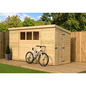 Empire Sheds Ltd 4 Ft. W x 9 Ft. D Shiplap Pent Wooden Shed Beige 274.32cm W X 121.92cm D X 203.2cm H