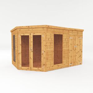 Mercia Garden Products Mercia 8 x 12ft Premium Corner Summerhouse With Side Shed