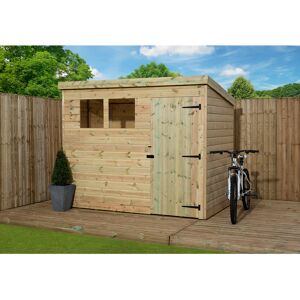Empire Sheds Ltd 8 Ft. W x 7 Ft. D Shiplap Pent Wooden Shed Beige 241.3cm W X 210.82cm D X 203.2cm H