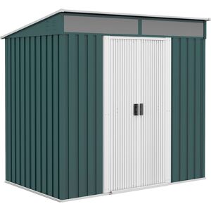 Dakota Fields Brynlea 6.5ft. x 4ft. Galvanised Steel Pent Storage Shed Green 195cm W X 122cm D X 181.5cm H