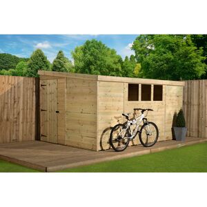 Empire Sheds Ltd 6 Ft. W x 14 Ft. D Shiplap Pent Wooden Shed Natural 426.72cm W X 182.88cm D X 203.2cm H