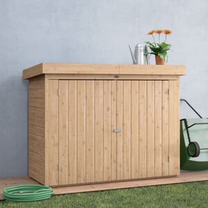 Forest Garden 6 ft. W x 3 ft. D Shiplap Pent Wooden Bike Shed Natural 195.2cm W X 86.8cm D X 145.5cm H