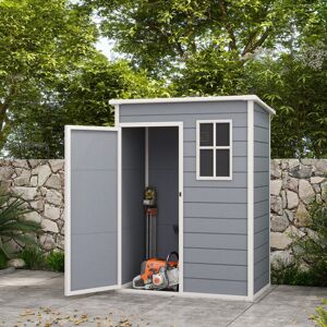 Dakota Fields Caydyn Garden 5 ft. W x 3 ft. D Metal Storage Shed Grey 151cm W X 92cm D X 193cm H