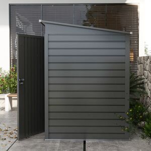 Outsunny 6 ft. 3 in. W x 4 ft. 3 in. D Galvanised Steel Pent Storage Shed Grey 191cm W X 130cm D X 183cm H