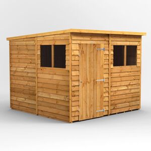 Powersheds 8 x 8ft Timber Overlap Pent Garden Shed Brown 260.4cm W X 251.6cm D X 202.8cm H