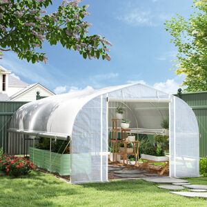 Outsunny 10 Ft W x 19.5 Ft D Greenhouse White 200cm H X 300cm W X 595cm D