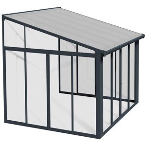 Canopia by Palram Sanremo 3m x 3.1m Metal Patio Gazebo Grey/Black 314cm W X 294cm D X 310cm H