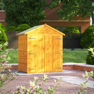 Powersheds 4 x 6ft Timber Tongue & Groove Storage Shed Brown 191.4cm W X 135cm D X 228.8cm H