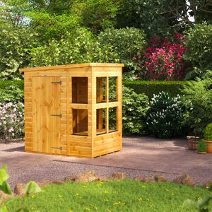 Powersheds 4 x 6ft Timber Tongue & Groove Pent Potting Shed Brown 190.8cm W X 132.6cm D X 202.8cm H