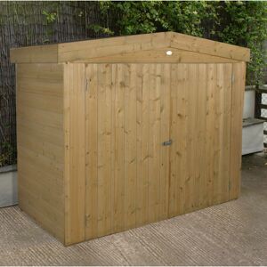 Forest Garden 6 ft. W x 3 ft. D Shiplap Apex Wooden Bike Shed Natural 197.5cm W X 80.8cm D X 151.7cm H