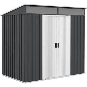 Dakota Fields Brynlea 6.5ft. x 4ft. Galvanised Steel Pent Storage Shed Grey 195cm W X 122cm D X 181.5cm H