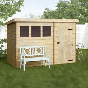 Empire Sheds Ltd 10 Ft. W x 5 Ft. D Shiplap Pent Wooden Shed Natural 304.8cm W X 152.4cm D X 203.2cm H