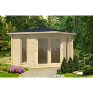 Lasita Maja Lasita Edinburgh 1 - 9.5 x 9.5 Ft. Premium Corner Log Cabin With Tempered Double Glazed Windows (40mm) Lasita Maja Lasita Edinburgh 1 - 9.5 x 9.5 Ft. Premium Corner Log Cabin With Tempered Double Glazed Windows (40mm)