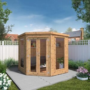 Mercia Garden Products Mercia 7 x 7ft Premium Corner Summerhouse brown 201.0 H x 207.0 W x 207.0 D cm