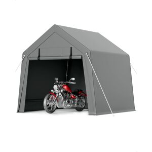 Borough Wharf Carport Storage Shed, Portable Garage with Roll-up Zipper Door, Heavy Duty Waterproof Tarp, Storage for Motorcycle, Bike, Firewood, Garden Tools Grey 182.88cm W X 182.88cm D X 213.36cm H Borough Wharf Carport Storage Shed, Portable Garage with Roll-up Zipper Door, Heavy Duty Waterproof Tarp, Storage for Motorcycle, Bike, Firewood, Garden Tools Grey 182.88cm W X 182.88cm D X 213.36cm H