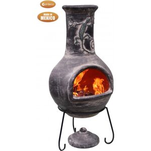 Gardeco Clay Charcoal/Wood Burning Outdoor Chiminea Black;Beige 125cm H x 55cm W x 53cm D Gardeco Clay Charcoal/Wood Burning Outdoor Chiminea Black;Beige 125cm H x 55cm W x 53cm D