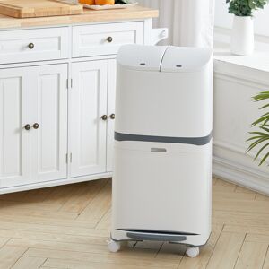 Rebrilliant Ammon Plastic 48L Step on Multi-Compartments Rubbish & Recycling Bin White 48L Rebrilliant Ammon Plastic 48L Step on Multi-Compartments Rubbish & Recycling Bin White 48L