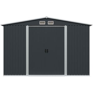 WFX Utility Garden Storage Shed 257 x 205 x 178 cm Steel Anthracite 257cm W X 178cm H WFX Utility Garden Storage Shed 257 x 205 x 178 cm Steel Anthracite 257cm W X 178cm H