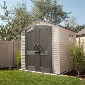 Lifetime 7 Ft. x 7 Ft. High-Density Polyethylene (Plastic) Outdoor Storage Shed with Steel-Reinforced Construction Brown 214.6cm W X 214.6cm D X 227cm H Lifetime 7 Ft. x 7 Ft. High-Density Polyethylene (Plastic) Outdoor Storage Shed with Steel-Reinforced Construction Brown 214.6cm W X 214.6cm D X 227cm H